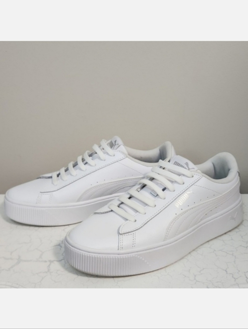 Women's Puma Vikky Platform Sneakers, Size 8 + HOMAR Laces ~ EUC